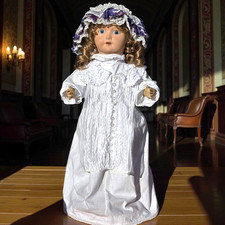 Antique French Collectible UNIS France Paris Composition Doll ,Fixed Glass Eyes