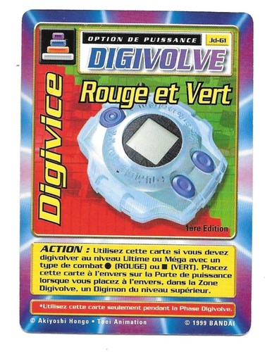 Carte digimon digivice - digivice, rouge