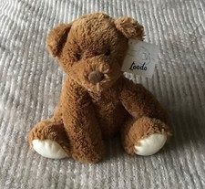 Peluche Doudou Ours assis marron beige 26cm Toodo