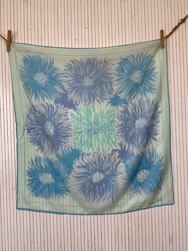 Foulard carré soie vintage - foulard,