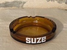 Grand cendrier publicitaire SUZE, verre ambré