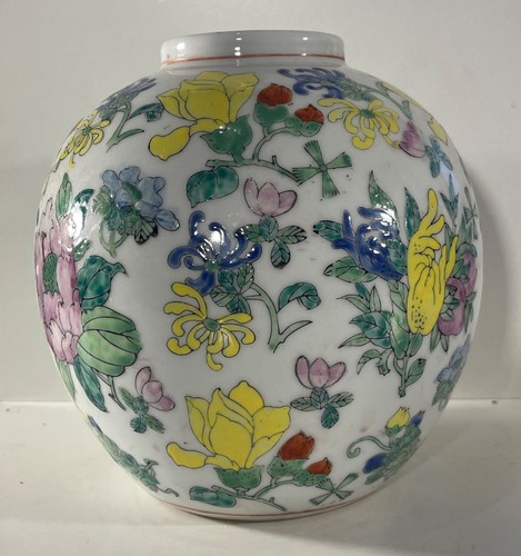Chine potiche décor floral - potiche,