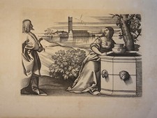 Giulio CAMPAGNOLA 1481-1516 Gravure XVI JESUS SAMARITAINE ITALIE AMAND DURAND