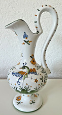 Pichet Carafe Cruche Verseuse à Bec FAÏENCE de MOUSTIERS Décor Fleur Oiseau