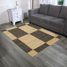Main Tissé Jute Tapis Marron