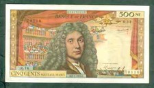 RARE BILLET DE 500NF MOLIÈRE 1964 ALPHABET R.14  EN TTB+