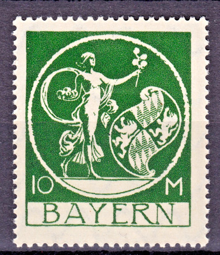 Timbre 1920 allemagne baviere - timbre,