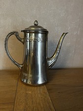 Ancienne cafetière à col de cygne en métal argenté