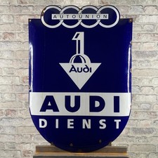 Plaque émaillée AUDI 33,9x24" (86x61cm) XXL vintage garage atelier métal déco...