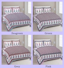 Drap de Lit Avec 2 Housse Oreiller Mandala Indien Coton Gulmohar Jaal Design