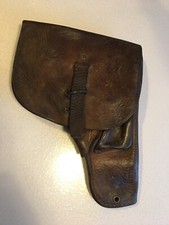 Ancien Étui Pistolet Cuir WW2 Avec Porte  Chargeur
