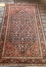 Ancien Tapis Persan  vintage,  main , Laine  - 191  X 115 cms