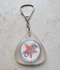 Ancien porte clefs clés vintage huile CALTEX France Garage Petroliana 1960s #3