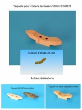 VOGU'ENMER -- Bateau voilier de bassin -- Reproduction taquet 42 mm en hêtre