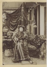 Déguisement Chinoise Religieuse France Chine Deux Photographies Vintage c1900