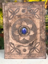 Journal ancien en cuir pierre fait main 10"X13" journal intime carnet en cuir...