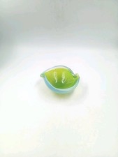 Coupelle Murano Bullicante Verre Bullé Vert Blanc Opalescent Midcentury Seguso