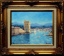 Jean Pierre Dubord (1949-)  Marseille Le Fort Saint Jean  - Huile sur carton