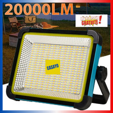 Projecteur Solaire LED 20000LM USB Rechargeable 10000mAh Aimant Portable