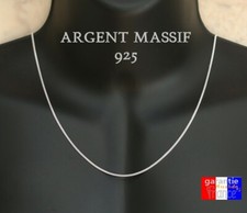 chaine 1.8mm pour pendentif homme en argent massif 925 rhodié 50cm 55cm 60cm
