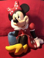 Figurine tirelire Minnie de DISNEY  " bullyland " vintage , hauteur 17 Cm