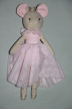 Doudou POMMETTE Souris danseuse rose doré couronne robe tulle tutu 36 cm  NEUF