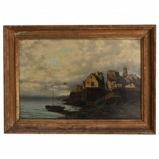 Bateau au port de la Marine par Godchaux école française 19ème