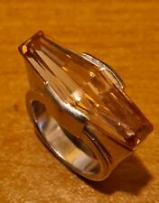    chevalière  1990  papillon champagne Argent   925   oxyde   poids 11.1g