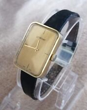 Ancienne Montre Femme GREBER Mécanique Vintage Watch 1960's Luxe Cuir Plaqué OR