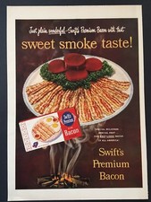 1952 Swift’s Premium Bacon Print Ad Sweet Smoke Taste!