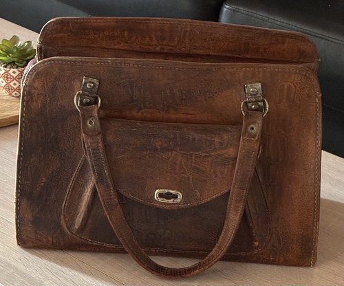 Ancien sac cartable femme - , cuir