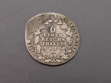 Preußen Silbermünze 1/6 Reichstaler König Friedrich Wilhelm III. 1816