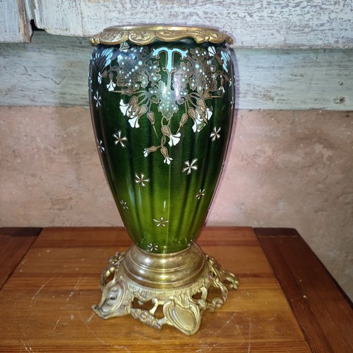 Vase monture bronze fin - bronze,