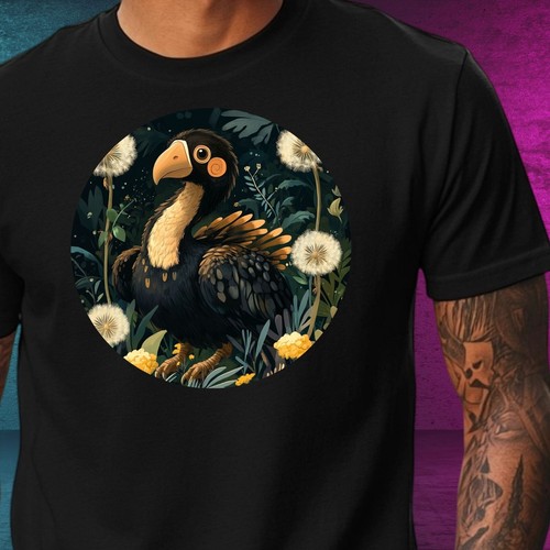 Mens dodo bird and - bird, dandelion