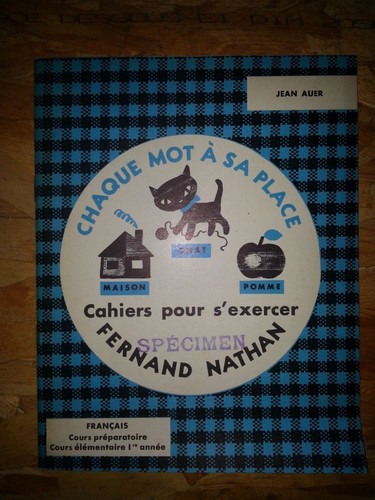 Chaque mot place cahier - chaque, sa