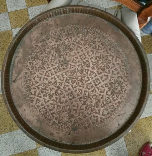 Plateau ancien cuivre marocain - cuivre,