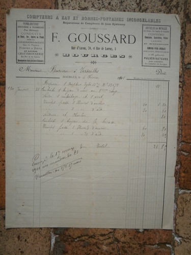 Facture ancienne bourges cher - bourges,