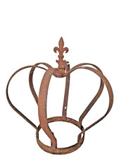  COURONNE TOPIAIRE EN FER FORGE / 37  cms de diamètre x 38 cms de haut 