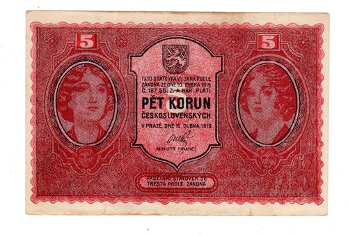 Czechoslovakia billet korun - czechoslovakia, 5