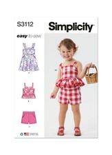 Simplicity 3112 Enfants en Bas Âge Robe Haut & Shorts Couture Motif Âges 6m-4