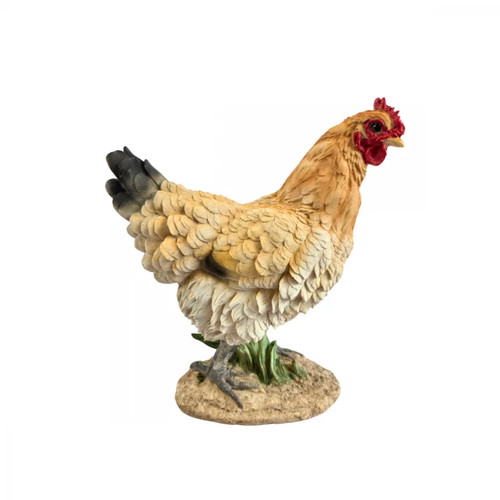 Statue poule résine sur - statue, en
