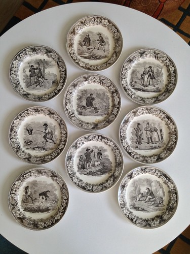 Lot assiettes faïence - 9,