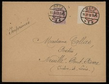 TB enveloppe de Metz 1919 avec timbres oblitérés encore cachets allemands !