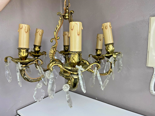 Lustre ancien bronze avec - ancien, en
