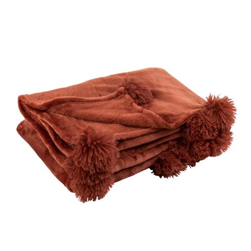 Plaid déco pompons - déco,