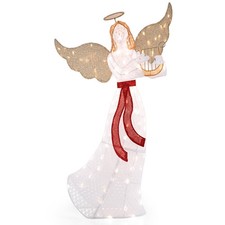 Ange Lumineux avec Harpe Décoration de Noël Lumineuse avec 120 Lumières LED Hal