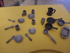 PLAYMOBIL Lot VAISSELLE ARGENT CHÂTEAU MÉDIÉVAL CHEVALIERS MÉDIÉVAL Western