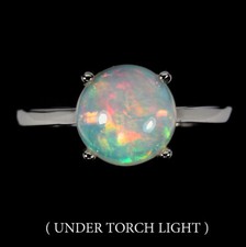 925 Bague en Argent Rond Feu