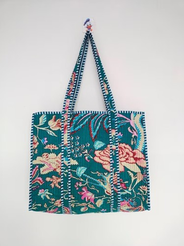Sac main coton imprimé - en,