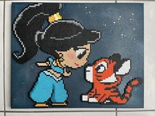 PIXEL ART / PERLES A REPASSER TABLEAU PRINCESSE DISNEY JASMINE ET SON TIGRE
